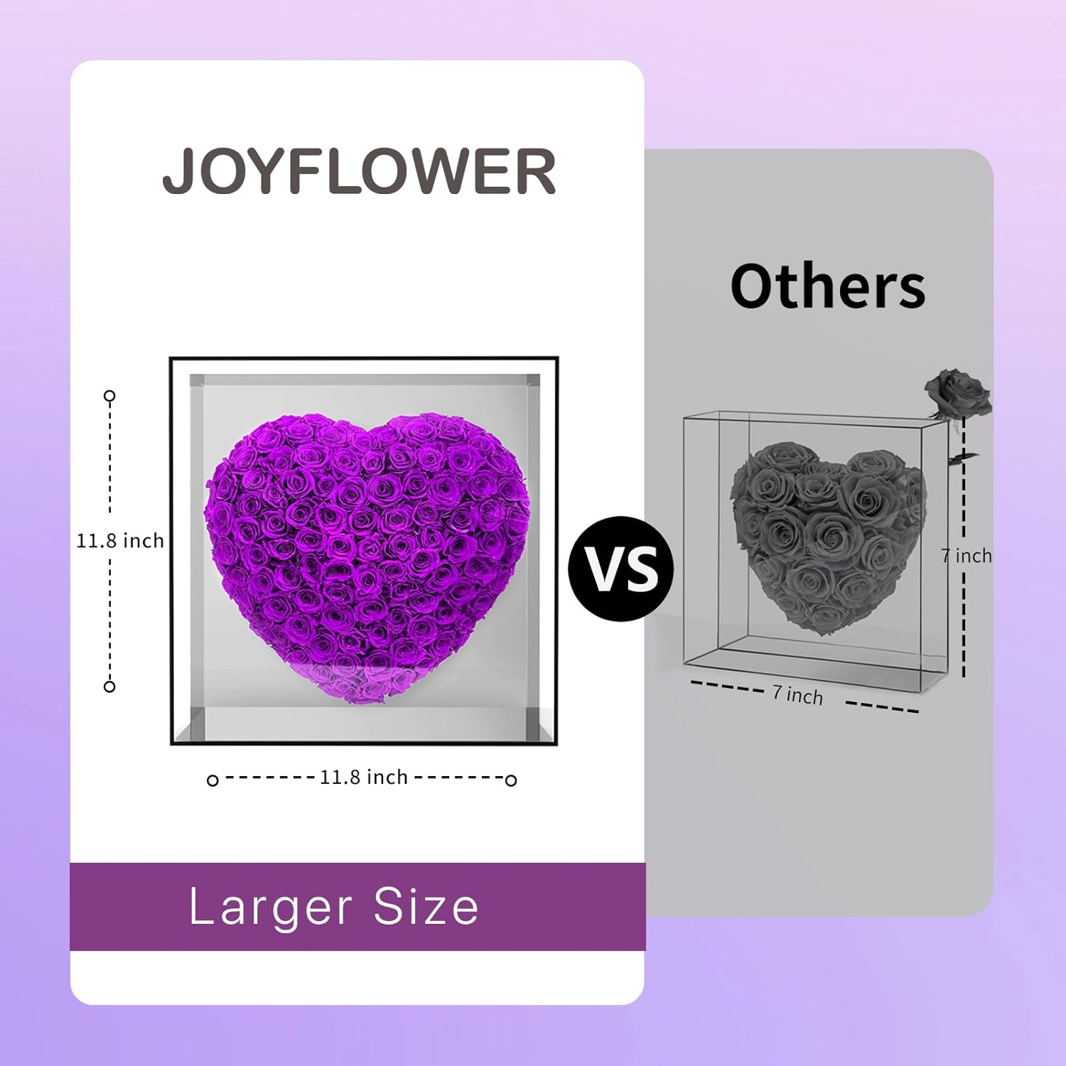 JoyFlower About 140pcs Preserved Roses Gift, Real Purple Eternal Roses for Mom, Long Lasting Forever Flowers with Gift Box for Women Girlfriend Wife Her in Valentines Mother's Day Birthday Anniversary